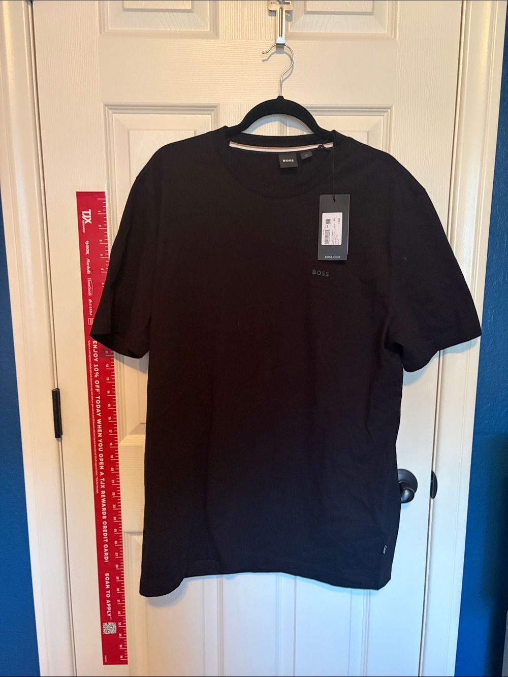 BOSS Black Short-Sleeve Crewneck Tee with Contrast Neck Stripe - Picture 2 of 3